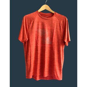 Under Armour Mens Tech Tee Shirt Raglan Sleeves Medium Red Heather Athletic
